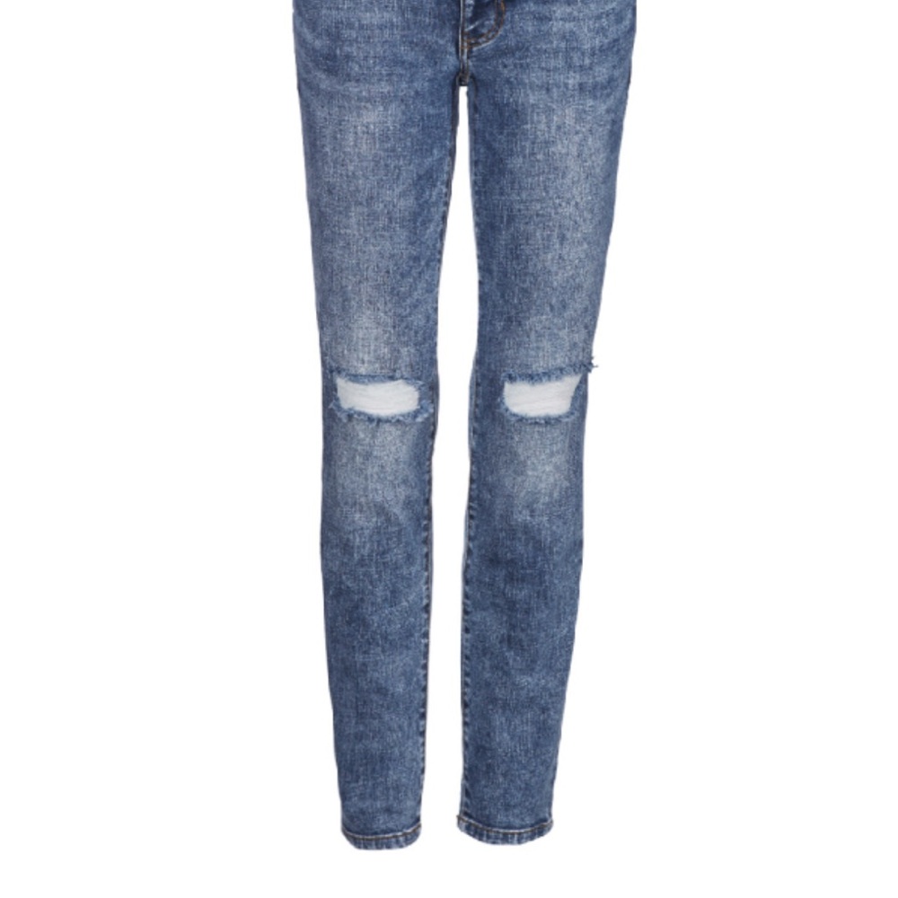 CAbi Blue Distressed Skinny Jeans
